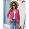 image:imageZeagoo Womens 2026 Summer 34 Sleeve Lightweight Cardigans Open Front Draped Ruffles Kimono CoverupsRose