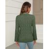 image:imageZeagoo Womens Lightweight Crochet Cropped Cardigan 2026 V Neck Long Sleeve Button up Bolero Shrug SweaterGreen