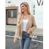 image:imageZeagoo Womens Lightweight Crochet Cropped Cardigan 2026 V Neck Long Sleeve Button up Bolero Shrug SweaterKhaki