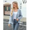 image:imageZeagoo Womens Lightweight Crochet Cropped Cardigan 2026 V Neck Long Sleeve Button up Bolero Shrug SweaterLight Blue