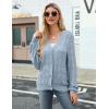 image:imageZeagoo Womens Lightweight Crochet Cropped Cardigan 2026 V Neck Long Sleeve Button up Bolero Shrug SweaterLight Blue