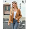 image:imageZeagoo Womens Lightweight Crochet Cropped Cardigan 2026 V Neck Long Sleeve Button up Bolero Shrug SweaterLight Brown