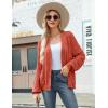 image:imageZeagoo Womens Lightweight Crochet Cropped Cardigan 2026 V Neck Long Sleeve Button up Bolero Shrug SweaterRed