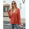 image:imageZeagoo Womens Lightweight Crochet Cropped Cardigan 2026 V Neck Long Sleeve Button up Bolero Shrug SweaterRed