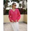 image:imageZeagoo Womens Lightweight Crochet Cropped Cardigan 2026 V Neck Long Sleeve Button up Bolero Shrug SweaterRose