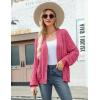 image:imageZeagoo Womens Lightweight Crochet Cropped Cardigan 2026 V Neck Long Sleeve Button up Bolero Shrug SweaterRose