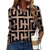 image:imageZEAGOO Button Down Shirt for Women Long Sleeve Blouses Floral Printed Tops Business Casual Work Outfits SXXLGeometric