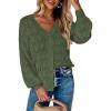 image:imageZeagoo Womens Lightweight Crochet Cropped Cardigan 2026 V Neck Long Sleeve Button up Bolero Shrug SweaterGreen