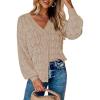 image:imageZeagoo Womens Lightweight Crochet Cropped Cardigan 2026 V Neck Long Sleeve Button up Bolero Shrug SweaterKhaki