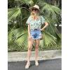 image:imageZeagoo Hawaiian Shirts for Women Tropical Floral Button Down Short Sleeve Blouses Summer Beach Shirt Vacation TopsAgreen Tropical