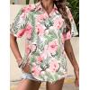 image:imageZeagoo Hawaiian Shirts for Women Tropical Floral Button Down Short Sleeve Blouses Summer Beach Shirt Vacation TopsApink Floral