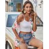 image:imageZeagoo Hawaiian Shirts for Women Tropical Floral Button Down Short Sleeve Blouses Summer Beach Shirt Vacation TopsApink Floral