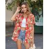 image:imageZeagoo Hawaiian Shirts for Women Tropical Floral Button Down Short Sleeve Blouses Summer Beach Shirt Vacation TopsAred Tropical