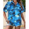 image:imageZeagoo Hawaiian Shirts for Women Tropical Floral Button Down Short Sleeve Blouses Summer Beach Shirt Vacation TopsBlue Hawaiian