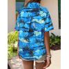image:imageZeagoo Hawaiian Shirts for Women Tropical Floral Button Down Short Sleeve Blouses Summer Beach Shirt Vacation TopsBlue Hawaiian