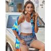 image:imageZeagoo Hawaiian Shirts for Women Tropical Floral Button Down Short Sleeve Blouses Summer Beach Shirt Vacation TopsCp8