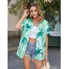 image:imageZeagoo Hawaiian Shirts for Women Tropical Floral Button Down Short Sleeve Blouses Summer Beach Shirt Vacation TopsGreen Turtle