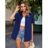 image:imageZeagoo Hawaiian Shirts for Women Tropical Floral Button Down Short Sleeve Blouses Summer Beach Shirt Vacation TopsNavy Blue