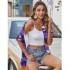image:imageZeagoo Hawaiian Shirts for Women Tropical Floral Button Down Short Sleeve Blouses Summer Beach Shirt Vacation TopsPurple Hawaiian