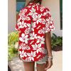 image:imageZeagoo Hawaiian Shirts for Women Tropical Floral Button Down Short Sleeve Blouses Summer Beach Shirt Vacation TopsRedwhite Floral