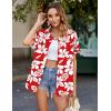 image:imageZeagoo Hawaiian Shirts for Women Tropical Floral Button Down Short Sleeve Blouses Summer Beach Shirt Vacation TopsRedwhite Floral