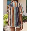image:imageZeagoo Hawaiian Shirts for Women Tropical Floral Button Down Short Sleeve Blouses Summer Beach Shirt Vacation TopsStripes Multicolor