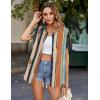 image:imageZeagoo Hawaiian Shirts for Women Tropical Floral Button Down Short Sleeve Blouses Summer Beach Shirt Vacation TopsStripes Multicolor