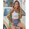 image:imageZeagoo Hawaiian Shirts for Women Tropical Floral Button Down Short Sleeve Blouses Summer Beach Shirt Vacation TopsTropical Plants