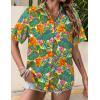 image:imageZeagoo Hawaiian Shirts for Women Tropical Floral Button Down Short Sleeve Blouses Summer Beach Shirt Vacation TopsTropical Plants