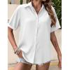 image:imageZeagoo Hawaiian Shirts for Women Tropical Floral Button Down Short Sleeve Blouses Summer Beach Shirt Vacation TopsWhite