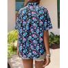 image:imageZeagoo Hawaiian Shirts for Women Tropical Floral Button Down Short Sleeve Blouses Summer Beach Shirt Vacation TopsZblue Skull