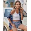 image:imageZeagoo Hawaiian Shirts for Women Tropical Floral Button Down Short Sleeve Blouses Summer Beach Shirt Vacation TopsZblue Skull