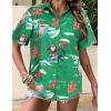 image:imageZeagoo Hawaiian Shirts for Women Tropical Floral Button Down Short Sleeve Blouses Summer Beach Shirt Vacation TopsZgreen Christmas