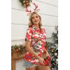 image:imageZeagoo Hawaiian Shirts for Women Tropical Floral Button Down Short Sleeve Blouses Summer Beach Shirt Vacation TopsZred Christmas