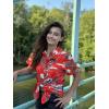 image:imageZeagoo Hawaiian Shirts for Women Tropical Floral Button Down Short Sleeve Blouses Summer Beach Shirt Vacation TopsZred Christmas Hawaiian