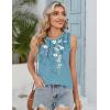 image:imageZeagoo Tank Tops for Women Sleeveless Eyelet Shirts High Neck Cute Summer Top Loose Fit SXXLFloral Bf202