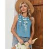 image:imageZeagoo Tank Tops for Women Sleeveless Eyelet Shirts High Neck Cute Summer Top Loose Fit SXXLFloral Bf202