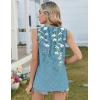 image:imageZeagoo Tank Tops for Women Sleeveless Eyelet Shirts High Neck Cute Summer Top Loose Fit SXXLFloral Bf202