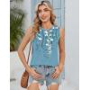 image:imageZeagoo Tank Tops for Women Sleeveless Eyelet Shirts High Neck Cute Summer Top Loose Fit SXXLFloral Bf202