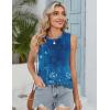 image:imageZeagoo Tank Tops for Women Sleeveless Eyelet Shirts High Neck Cute Summer Top Loose Fit SXXLFloral Mz845