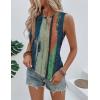 image:imageZeagoo Tank Tops for Women Sleeveless Eyelet Shirts High Neck Cute Summer Top Loose Fit SXXLZfloral Cx289