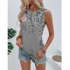 image:imageZeagoo Tank Tops for Women Sleeveless Eyelet Shirts High Neck Cute Summer Top Loose Fit SXXLZfloral Hf36
