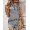 image:imageZeagoo Tank Tops for Women Sleeveless Eyelet Shirts High Neck Cute Summer Top Loose Fit SXXLZfloral Hf36