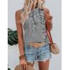 image:imageZeagoo Tank Tops for Women Sleeveless Eyelet Shirts High Neck Cute Summer Top Loose Fit SXXLZfloral Hf36