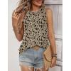 image:imageZeagoo Tank Tops for Women Sleeveless Eyelet Shirts High Neck Cute Summer Top Loose Fit SXXLZfloral Sf154