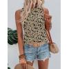 image:imageZeagoo Tank Tops for Women Sleeveless Eyelet Shirts High Neck Cute Summer Top Loose Fit SXXLZfloral Sf154