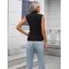 image:imageZeagoo Womens 2026 Mock Turtle Neck Sweater Vest Sleeveless Knit Pullover Tank Tops Casual Trendy Slim Fitted TopsBlack