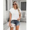 image:imageZeagoo Womens Cap Sleeve Sweaters Vest Crew Neck Knit Sweater Tops 2026 Casual Summer Sleeveless T ShirtWhite