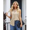 image:imageZeagoo Womens Sleeveless Button Down Shirts Blouses Casual Loose V Neck Tank Tops for Work SXXLBeige2