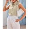 image:imageZeagoo Womens Sleeveless Button Down Shirts Blouses Casual Loose V Neck Tank Tops for Work SXXLBeige2